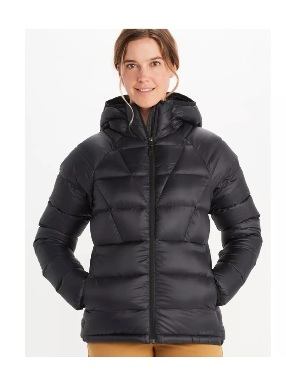 Marmot Women's Black Hooded Down Puffer Jacket